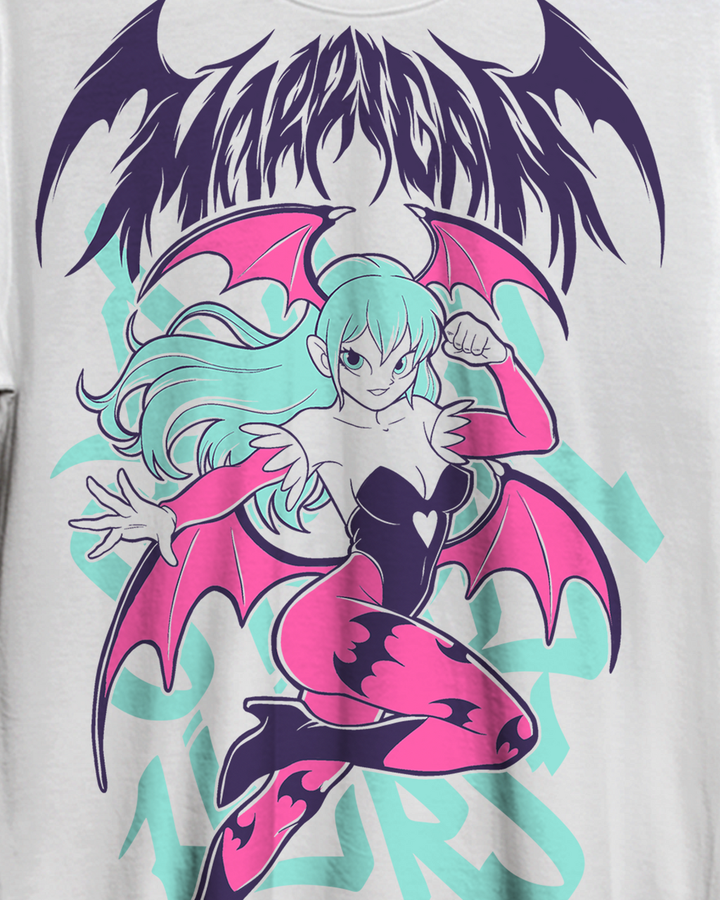 Camiseta blanca, manga corta "MORRIGAN"