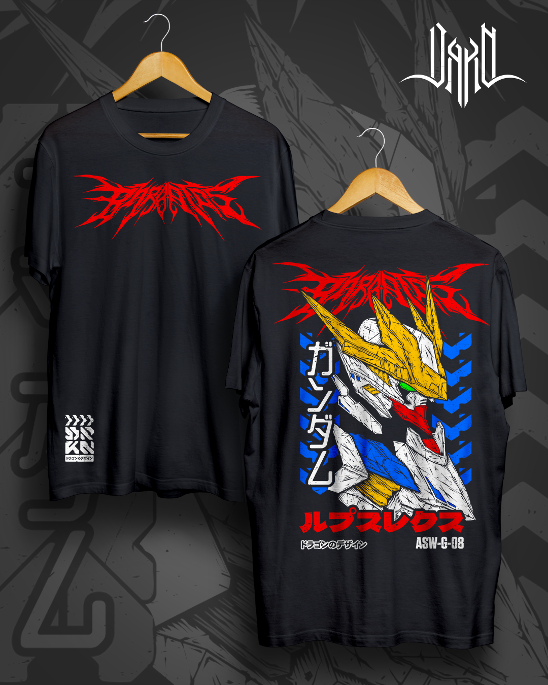 Camiseta negra, manga corta "BARBATOS"